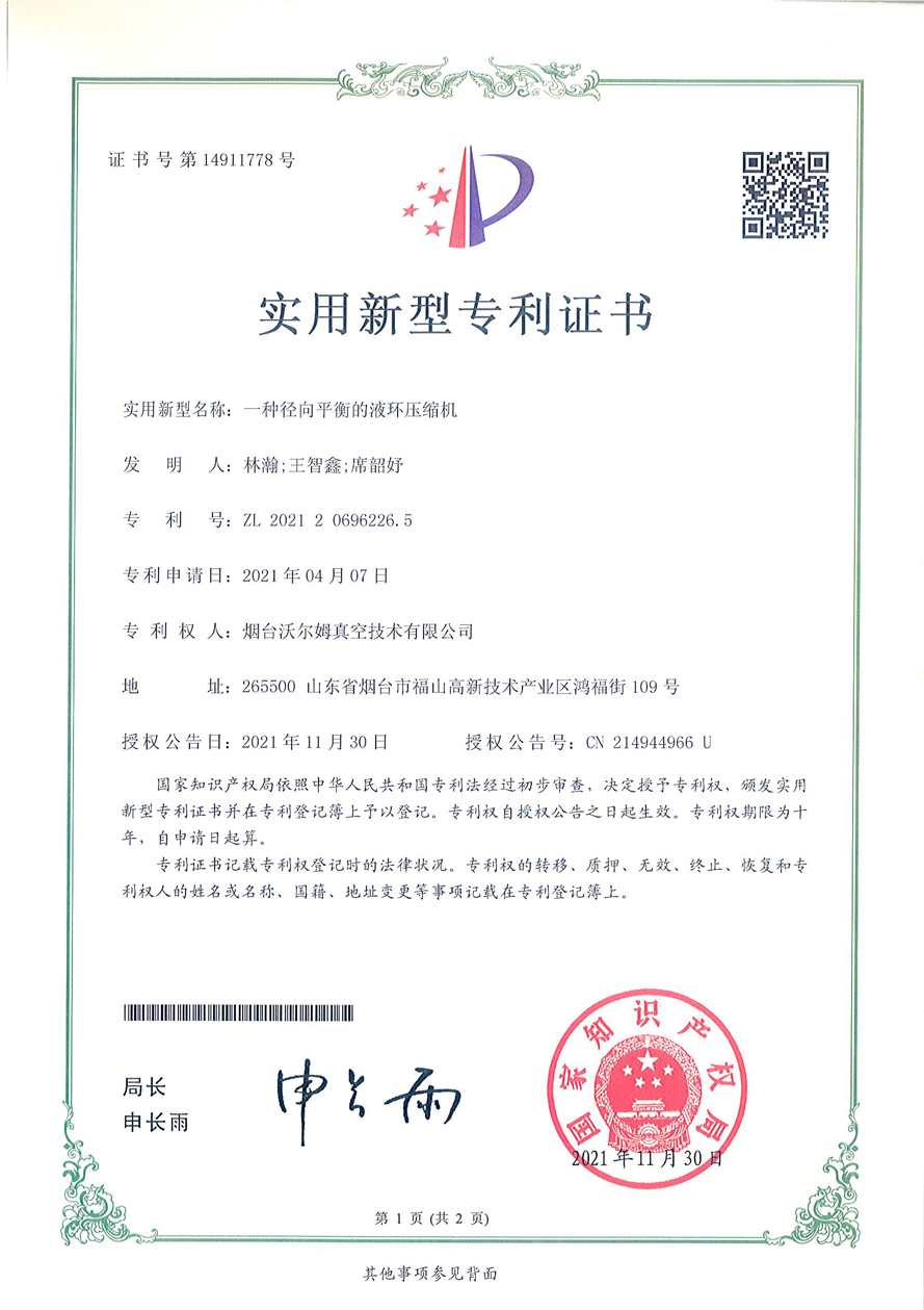 一種徑向平衡的液環壓縮機